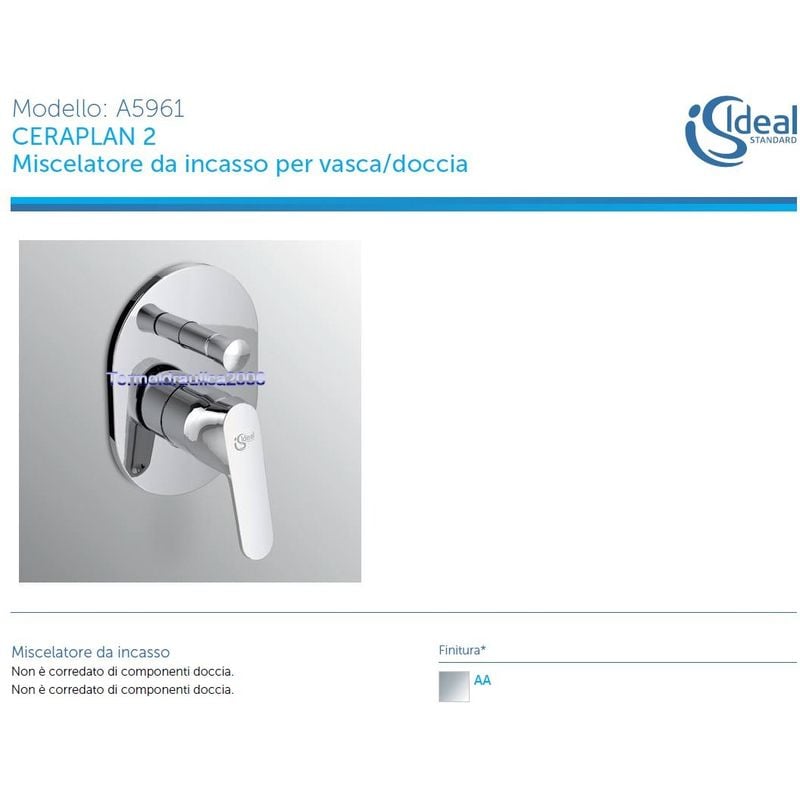 Rubinetteria Ideal Standard Ceraplan 2.Ideal Standard A5961aa Miscelatore Per Vasca Doccia Da Incasso A 2 Uscite Con Deviatore Ceraplan 2 Fai Da Te Cromo Ilparacadutevicenza It