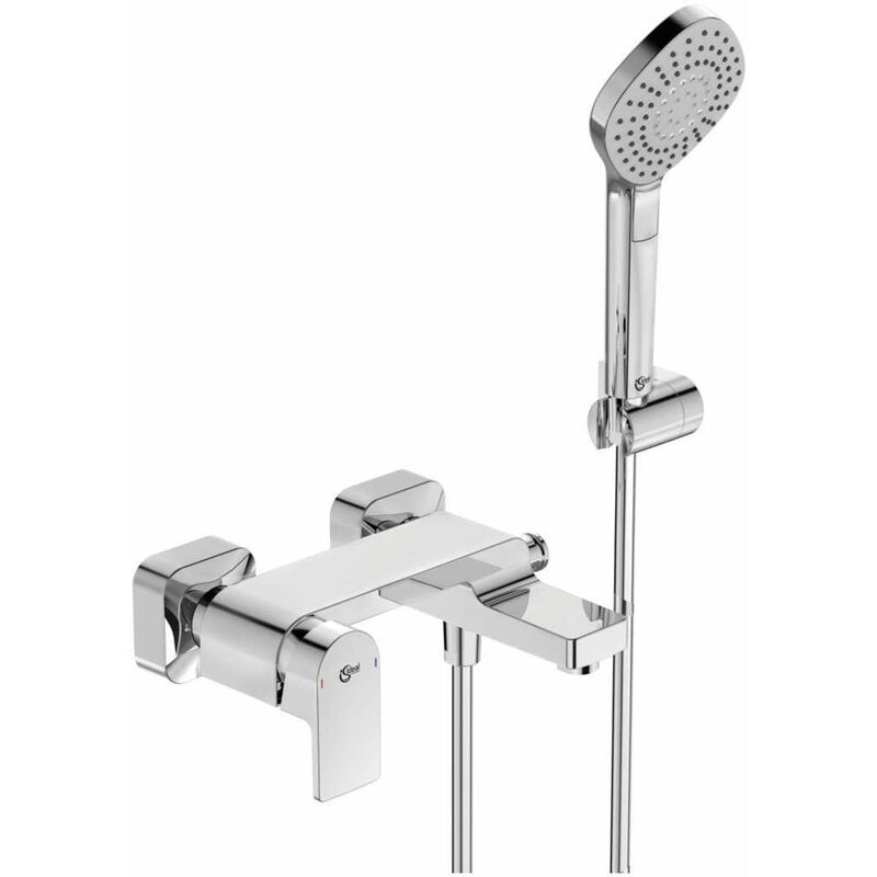 Edge - Miscelatore a muro per vasca da bagno, con accessori doccia, cromato A7122AA - Ideal Standard