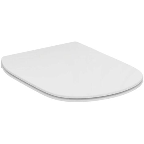 Ideal Standard – Abattant WC blanc en duroplast ultra-plat – Fixation standard – Dimensions 365 x 450 x 25 mm – T552101
