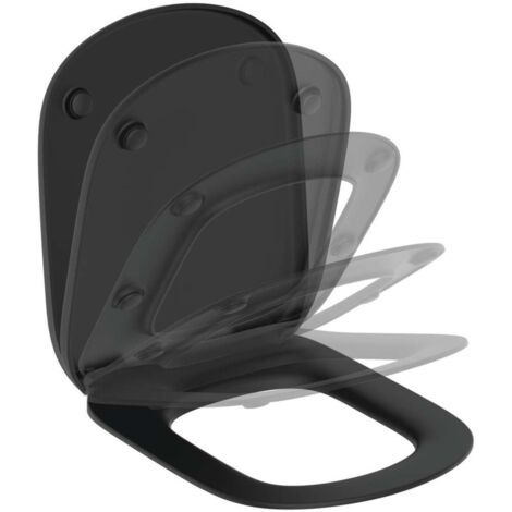 Ideal Standard – Abattant WC softclose noir – Technologie wrapover – Amovible pour entretien facile – T3529V3