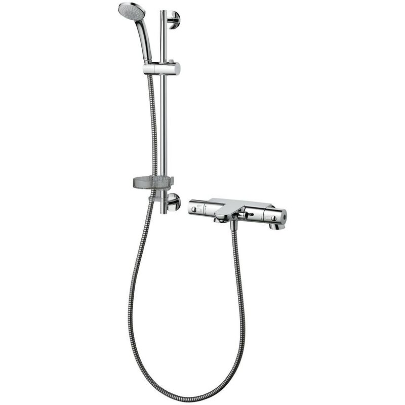 Alto Ecotherm Thermostatic Bath Shower Mixer with Rim Mounting Legs and S3 Kit - Chrome - Ideal Standard
