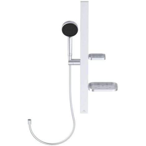 Ideal Standard ALU+ - Conjunto de ducha, flexo y barra, 2 chorros, plata BD586SI