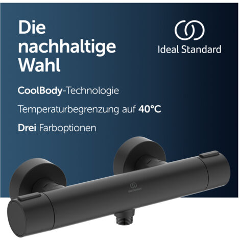 Ideal Standard ALU+ - Spiegel mit Handtuchhalter, Ablage und Zahnputzbecher, Seide schwarz BD587XG
