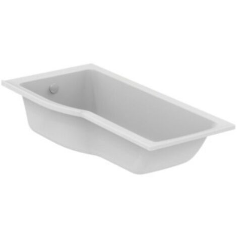 Ideal Standard – Baignoire asymétrique 1700 x 800 x 465 mm – Acrylique renforcé – Zone douche intégrée – Installation à encastrer ou panneaux