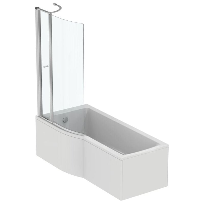 Ideal Standard - Baignoire Connect air 150 x 80 avec pare bain avec volet, tablier frontal et lateral asymétrique gauche