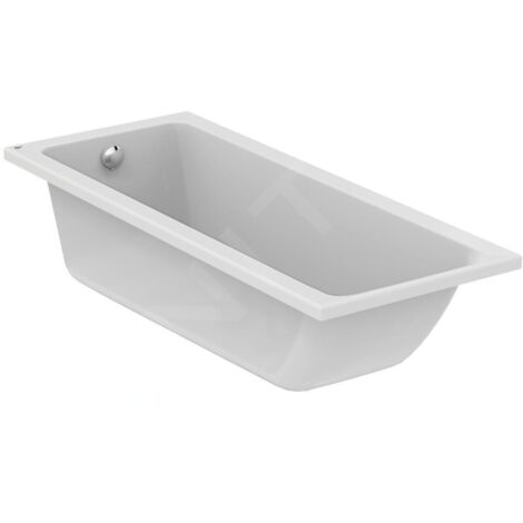 Ideal Standard – Baignoire rectangulaire acrylique 1800 x 800 x 465 mm – Enveloppe renforcée en fibres de verre – Montage à encastrer – Trop-plein rond