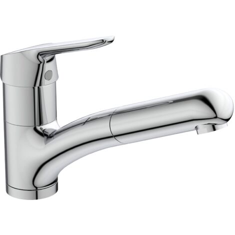 Ideal Standard BC143AA Ceraflex Miscelatore Cucina monocomando da appoggio su lavello, doccetta orientabile ed estraibile, cromato