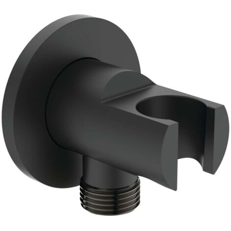 IDEAL STANDARD BC807XG Soporte Pared Redondo C/Toma Negro Seda - ref: BC807XG