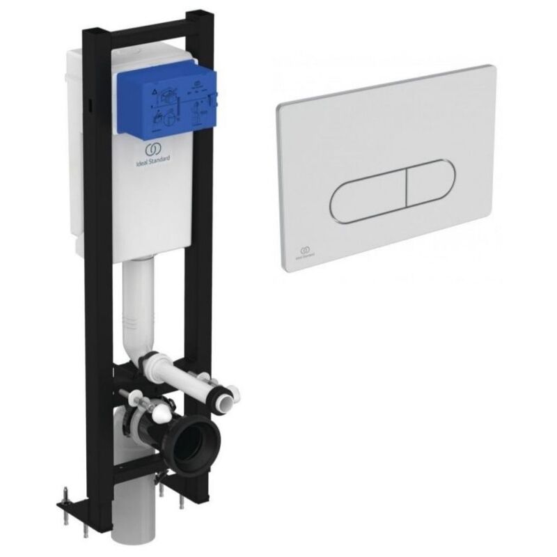 Bati-support Ideal Standard autoportant gain de place éco certifié nf + plaque carrée