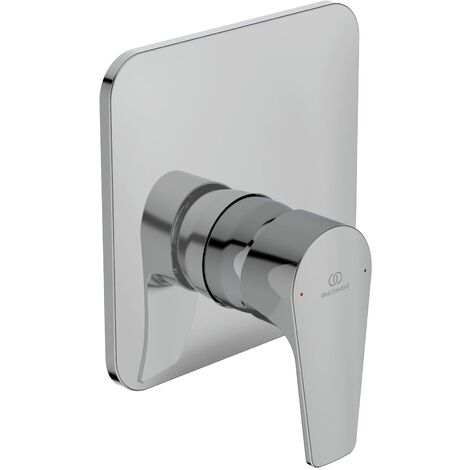 Ideal Standard - Cerafine D, Miscelatore monocomando rettangolare per doccia ad incasso, Una via, Solo parti esterne, Cromato