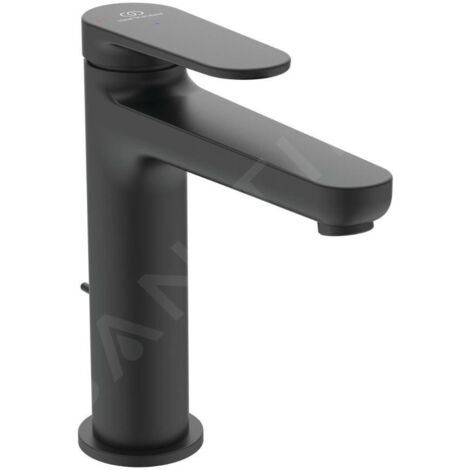 Ideal Standard Cerafine Nuovo - Mitigeur de lavabo avec bonde, BlueStart, noir soyeux BD771XG