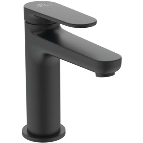 Ideal Standard Cerafine Nuovo - Waschtischarmatur mit ClickClack-Ablaufgarnitur, BlueStart, Seidenschwarz BD965XG