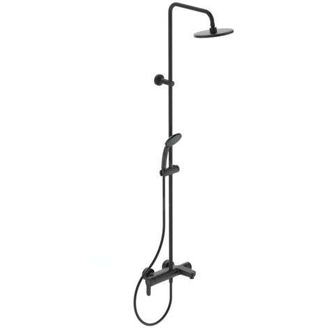 Ideal Standard Cerafine O - Set de douche avec mitigeur de baignoire, diamètre 20 cm, 1 jet, noir BC749XG