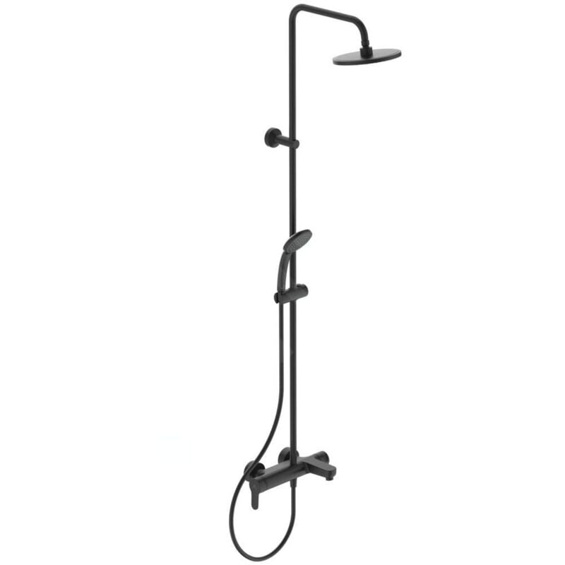 Ideal Standard Cerafine O - Set de douche avec mitigeur de baignoire, diamètre 20 cm, 1 jet, noir BC749XG