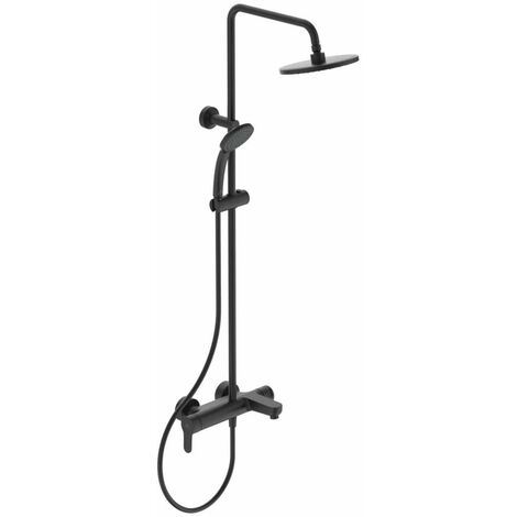 Ideal Standard Cerafine O - Set de douche avec mitigeur, diamètre 20 cm, 1 jet, noir BC525XG