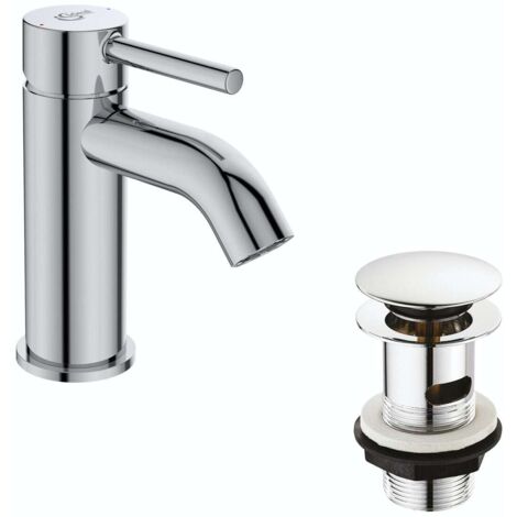 Ideal Standard Ceraline Basin Mixer Tap With Clicker Waste - Chrome