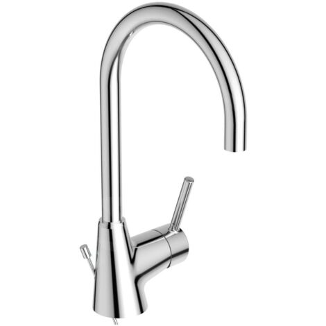 Ideal Standard CeraLine - Mitigeur de lavabo avec vidage et bec orientable, chrome BC195AA