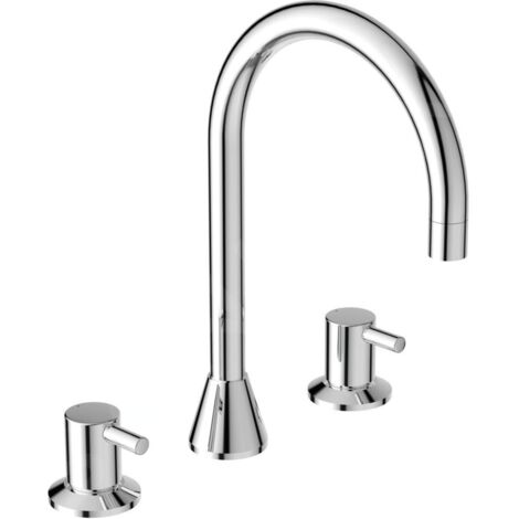 Ideal Standard CeraLine - Mitigeur de lavabo, installation 3 trous, chrome BC196AA