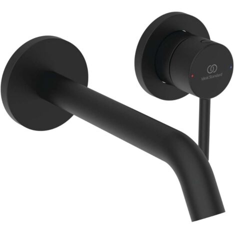 Ideal Standard Ceraline Nuovo - Grifo empotrado de lavabo, montaje de 2 orificios, negro seda BD764XG