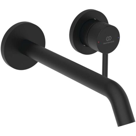 Ideal Standard Ceraline Nuovo - Miscelatore ad incasso per lavabo, montaggio a 2 fori, nero seta BD848XG