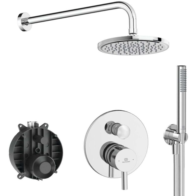 CeraLine - Set de douche avec mitigeur encastré, avec corps d'encastrement, diamètre 20 cm, chrome BD192AA - Ideal Standard