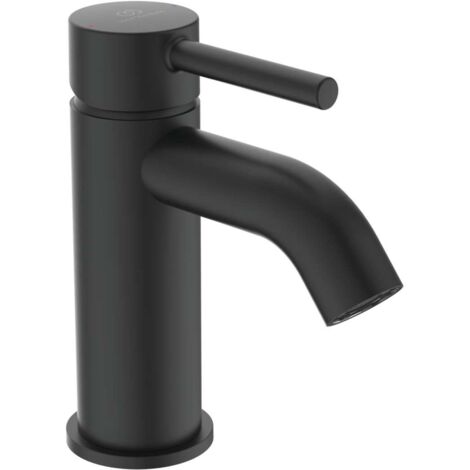 Ideal Standard CeraLine - Waschtischarmatur mit Ablaufgarnitur Click-Clack, schwarz BC822XG