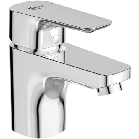 Ideal Standard - Ceraplan III, Miscelatore monocomando lavabo, Rubinetto bagno con cartuccia Firmaflow, Tecnologia Click, Easyfix, Smartshine, Cromato