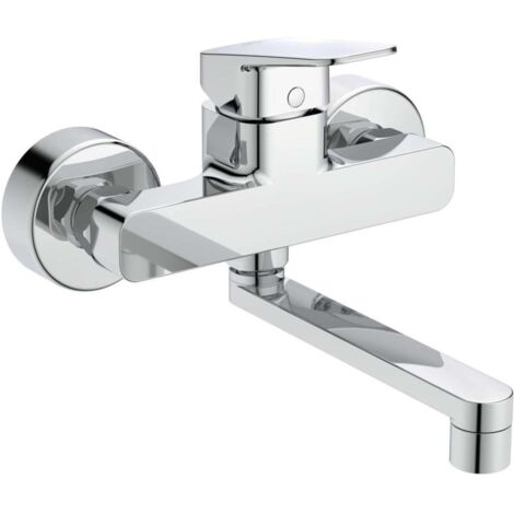 Ideal Standard - Ceraplan, Miscelatore monocomando a parete da cucina, Bocca mobile, Cromato