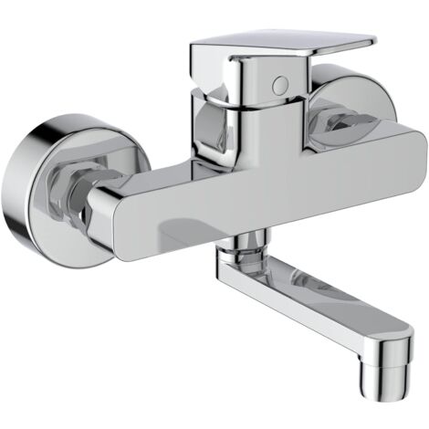 Ideal Standard - Ceraplan, Miscelatore monocomando a parete per lavabo, Bocca mobile orientabile, Cromato
