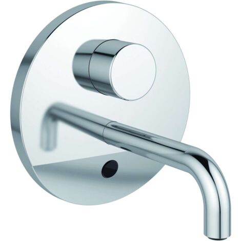 Ideal Standard CeraPlus - Mitigeur de lavabo à capteur pour montage encastré, partie 2, sortie 150 mm, contrôle de la température à l'aide d'un outil spécial (pile de 6 V), chrome A6149AA