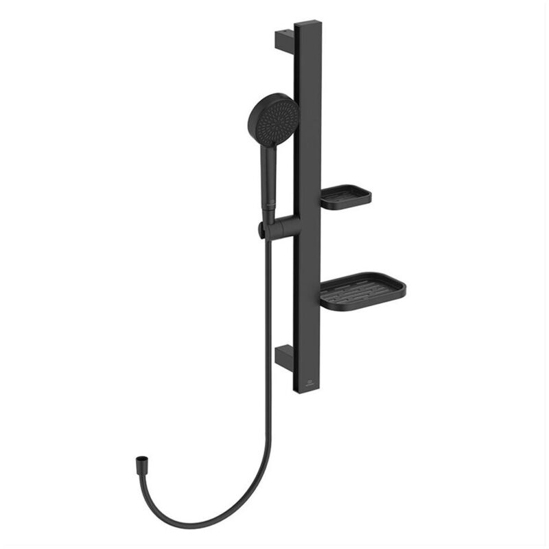 Ideal Standard - Ceratherm Alu+ Shower Kit With 2 Function Shower Handset - Silk Black