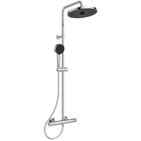 Ideal Standard CeraTherm - Conjunto de ducha con termostato, diámetro 26 cm, 2 chorros, cromo A7210AA