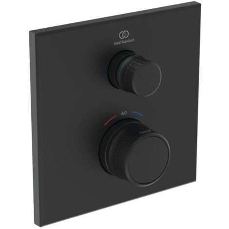 Ideal Standard CeraTherm Navigo - Grifo termostático empotrado para ducha, negro sedoso A7301XG