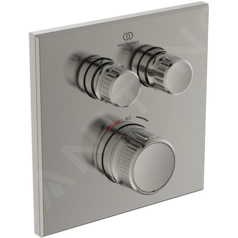 Ideal Standard CeraTherm Navigo - Mitigeur de douche thermostatique encastré pour 2 sorties, Silver Storm A7302GN
