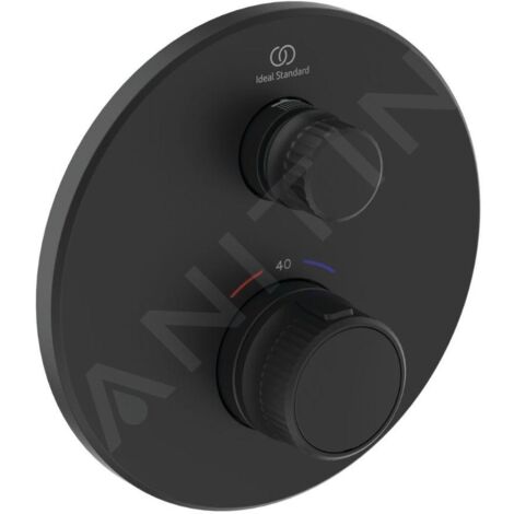 Ideal Standard CeraTherm Navigo - Mitigeur thermostatique de douche encastré, noir soyeux A7295XG