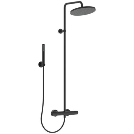 Ideal Standard CeraTherm - Set de douche T25 avec thermostat, diamètre 30 cm, 1 jet, noir BC748XG