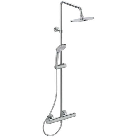 Ideal Standard Ceratherm T25 - Brauseset mit Thermostat, Durchmesser 20 cm, 3 Strahlarten, Chrom A7209AA