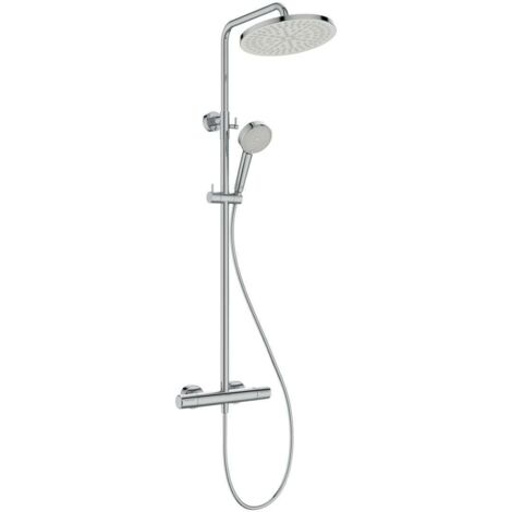 Ideal Standard Ceratherm T25 - Brauseset mit Thermostat, Durchmesser 26 cm, 2 Strahlarten, Chrom A8495AA