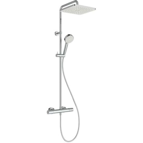Ideal Standard Ceratherm T25N - Brauseset mit Thermostat, 26x26 cm, 2 Strahlarten, Chrom A8521AA