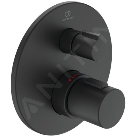 Ideal Standard Ceratherm Thermostat simple T100 A5813XG encastré, kit 2, noir soie