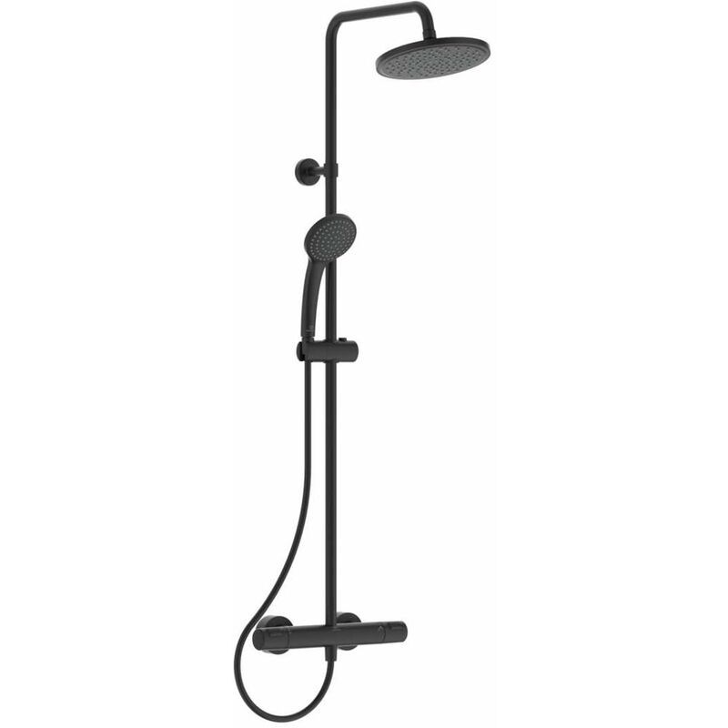 CeraTherm - Set de douche T25 avec thermostat, diamètre 20 cm, 1 jet, noir A7545XG - Ideal Standard