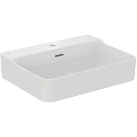 Ideal Standard Conca Ceram - Aufsatzwaschtisch 60x45 cm, mit Überlauf, Hahnloch, Weiß T381801
