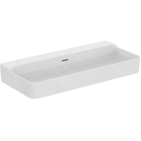 Ideal Standard Conca Ceram - Lavabo 1000x450 mm, avec trop-plein, sans trou pour robinet, blanc T379901