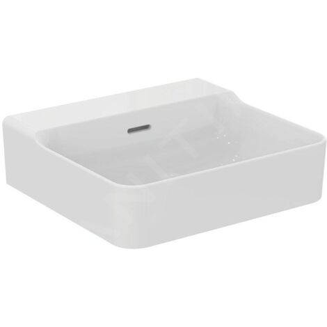 Ideal Standard Conca Ceram - Lavabo 500x450 mm, avec trop-plein, sans trou pour robinet, blanc T378401
