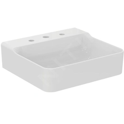 Ideal Standard Conca Ceram - Lavabo 500x450 mm, sans trop-plein, 3 trous pour robinet, blanc T378601