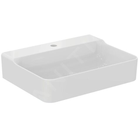 Ideal Standard Conca Ceram - Lavabo 600x450 mm, sans trop-plein, trou pour robinet, blanc T379001