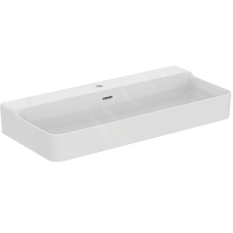 Ideal Standard Conca Ceram - Lavabo à poser 1000x450 mm, avec trop-plein, trou pour robinet, blanc T383201