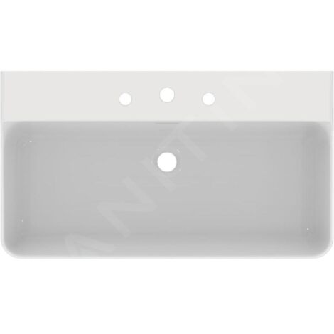 Ideal Standard Conca Ceram - Lavabo à poser 800x450 mm, avec trop-plein, 3 trous pour robinet, blanc T382701