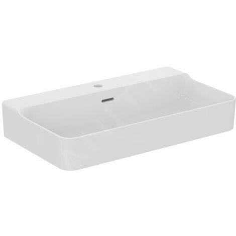 Ideal Standard Conca Ceram - Lavabo à poser 800x450 mm, avec trop-plein, trou pour robinet, blanc T382601