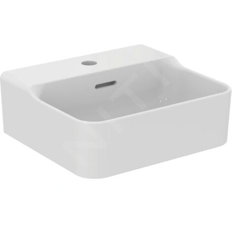 Ideal Standard Conca Ceram - Lave-main 400x350 mm, avec trop-plein, trou pour robinet, blanc T369501